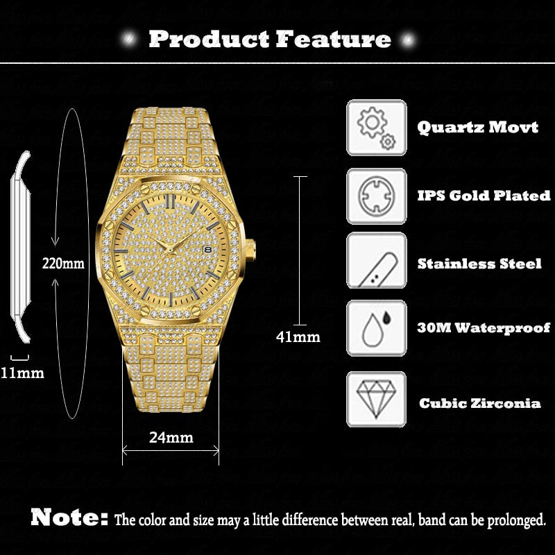 Men Luxury Brand Diamond Watches