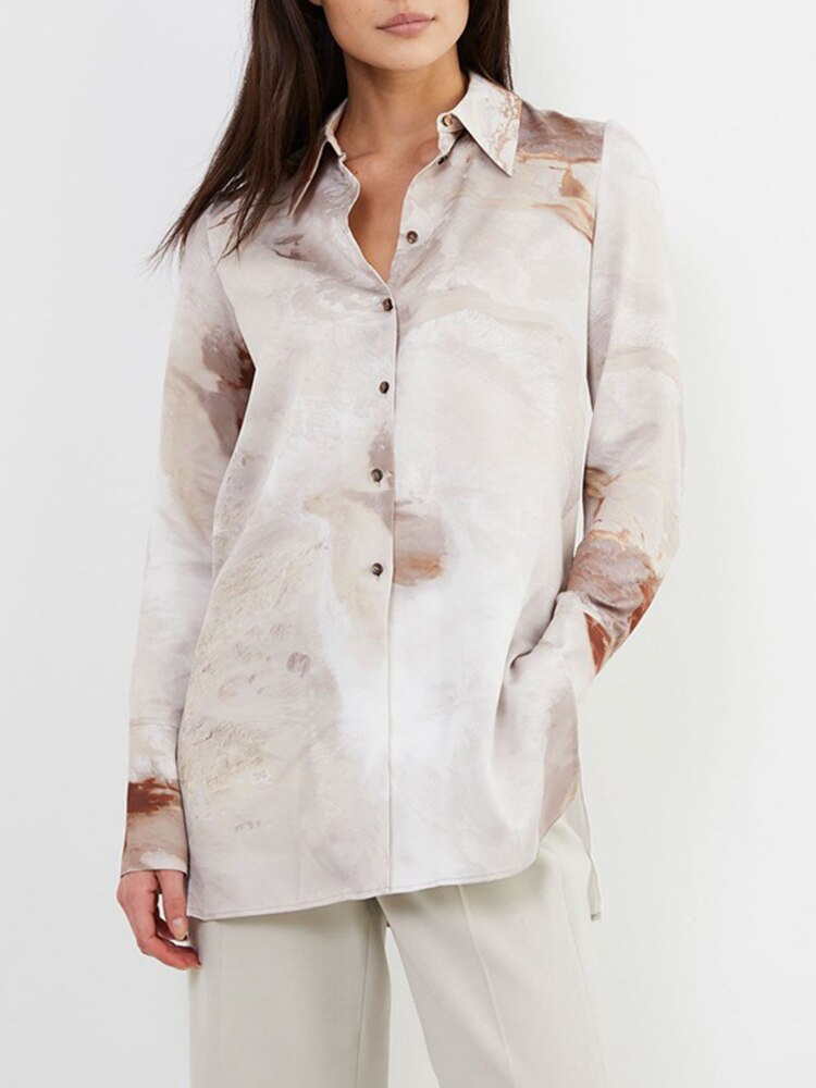 Women Long Sleeve Single Breasted Slim Lapel Versatile Tops