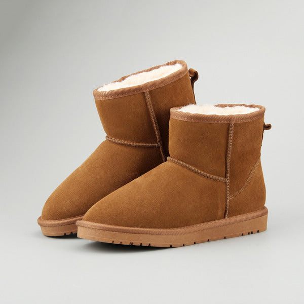 Casual classic warm wear-resistant anti-slip Genuine Leather snow boots