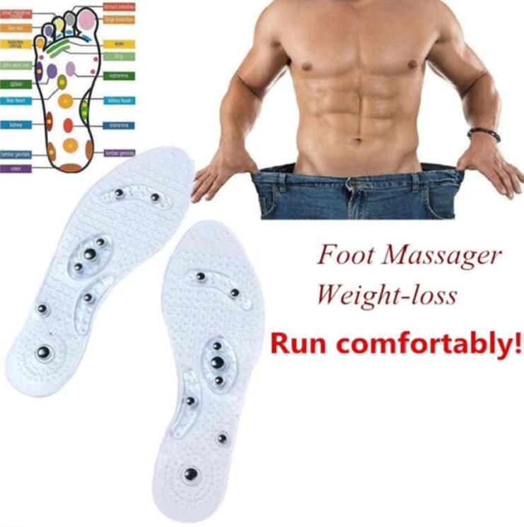 Pair Shoe Gel Insoles Feet Magnetic Therapy Health Care for Men