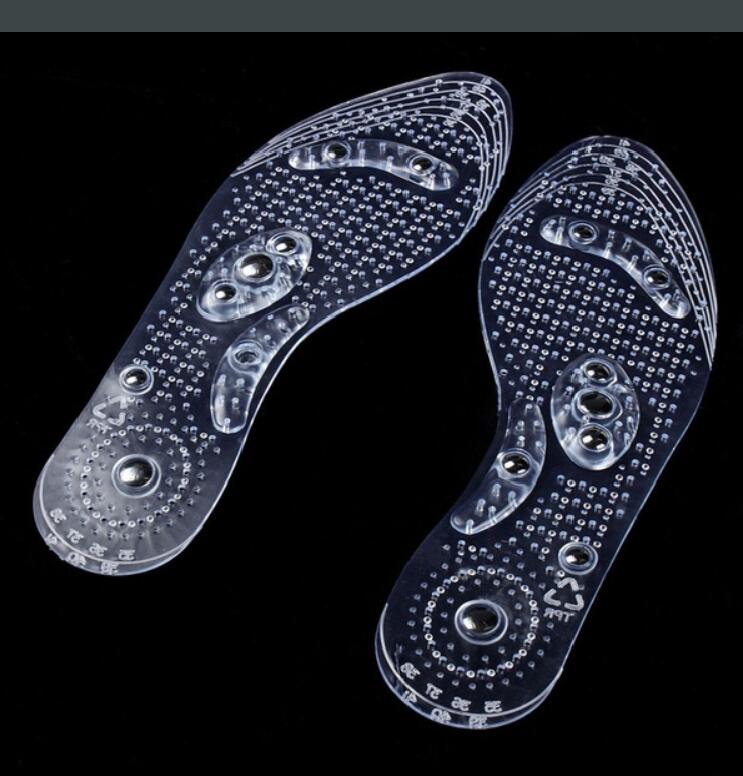 Pair Shoe Gel Insoles Feet Magnetic Therapy Health Care for Men