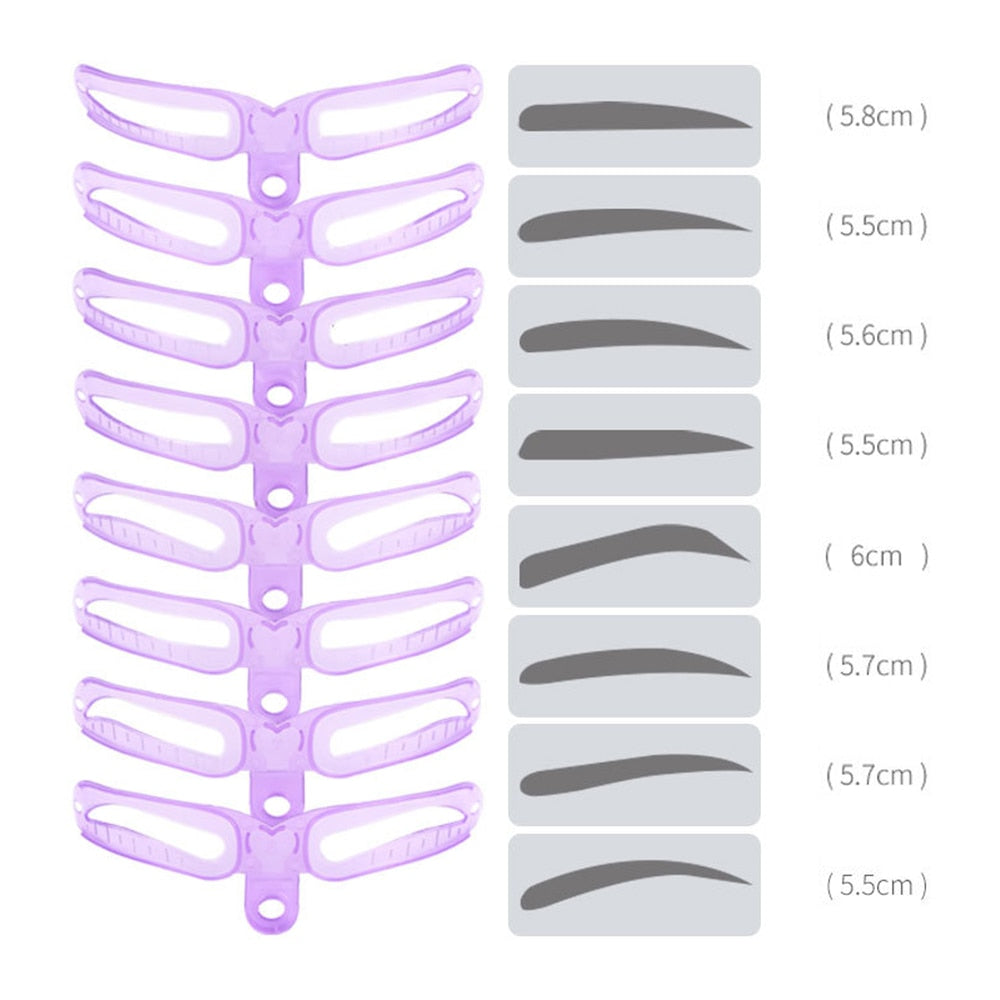 Reusable 8 in1 Eyebrow Shaping Template