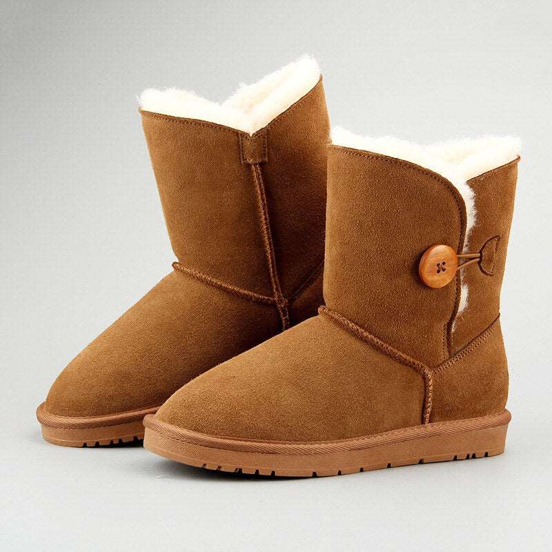 Casual classic warm wear-resistant anti-slip Genuine Leather snow boots
