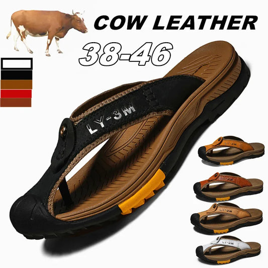 Genuine Cow Leather  Men Sandals