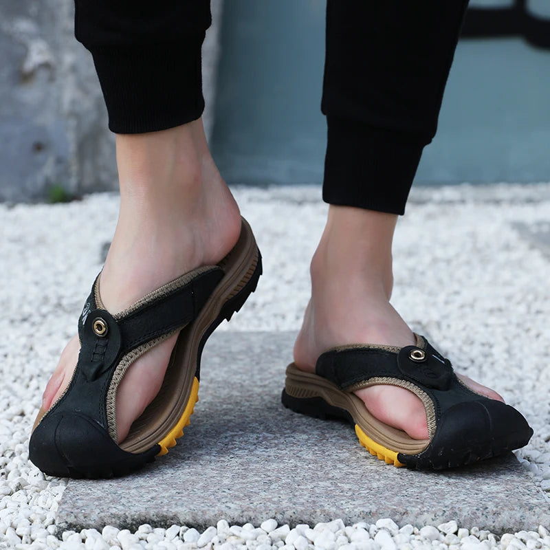 Genuine Cow Leather Men Sandals