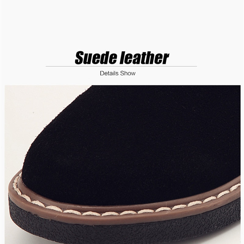 women flat suede leather casual shoes
