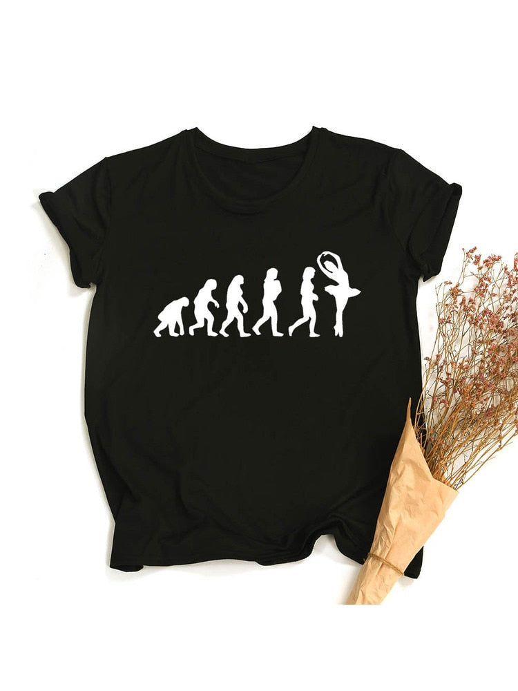 Born To Dance Letters Print Women Tshirt