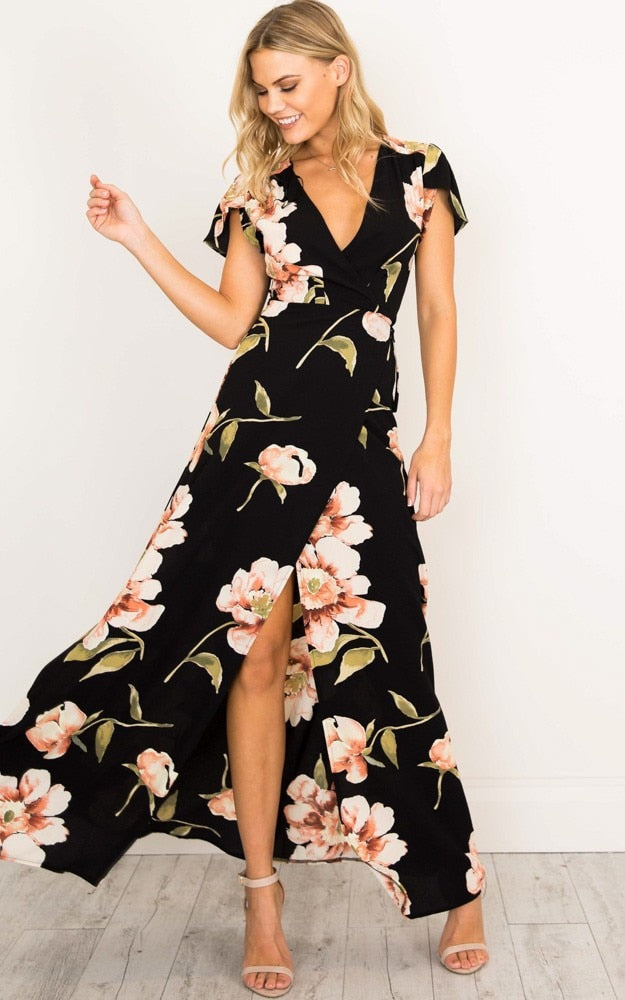 Short Sleeved Long Dress