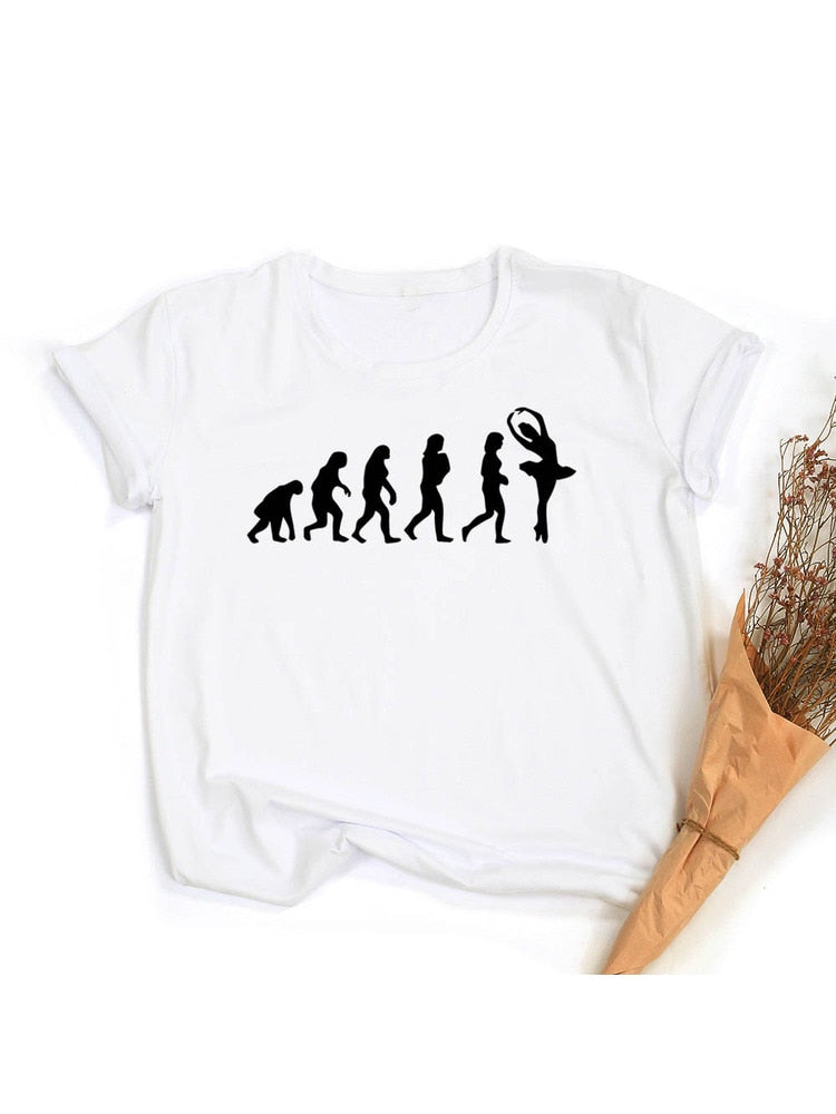 Born To Dance Letters Print Women Tshirt