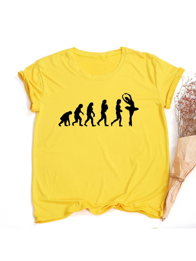 Born To Dance Letters Print Women Tshirt
