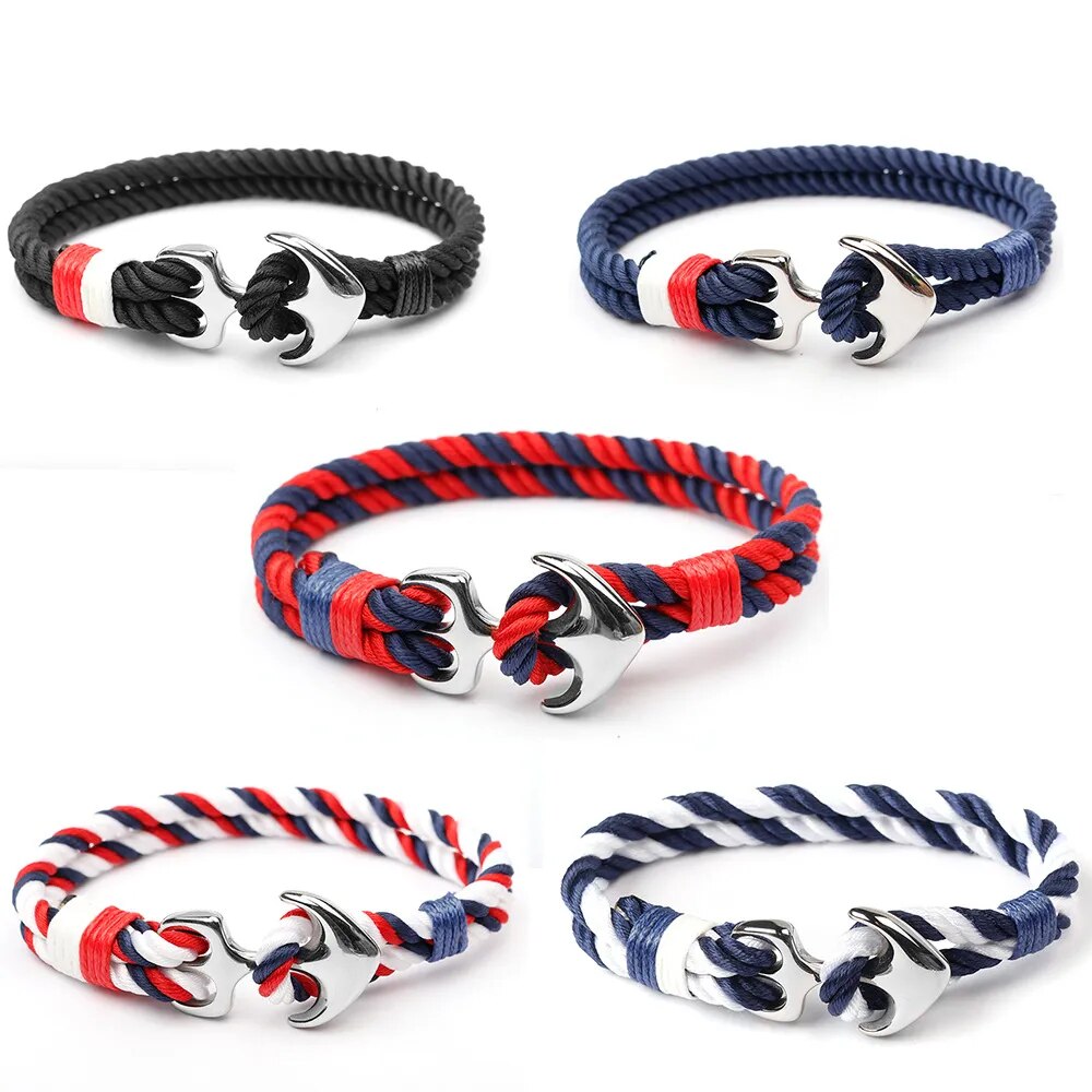 Stainless Steel Anchor Bracelet Rope Bracelets