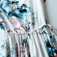Bamboo Joint Pocket Chinese Ink Style Rayon Bourette Dress
