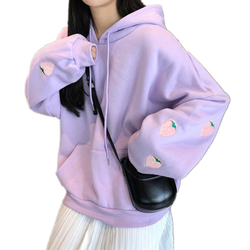Embroidery Lavender Pink Sweatshirt