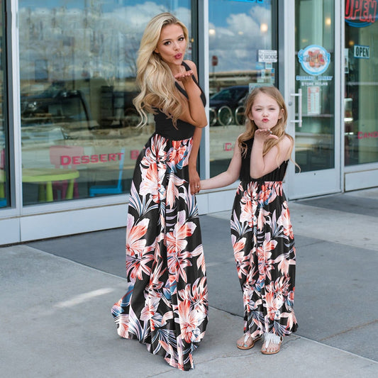 Sleeveless Mom And Daughter Dress