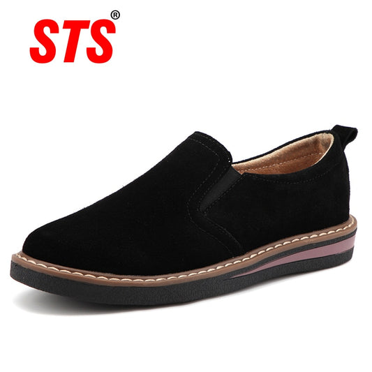 women flat  suede leather casual shoes