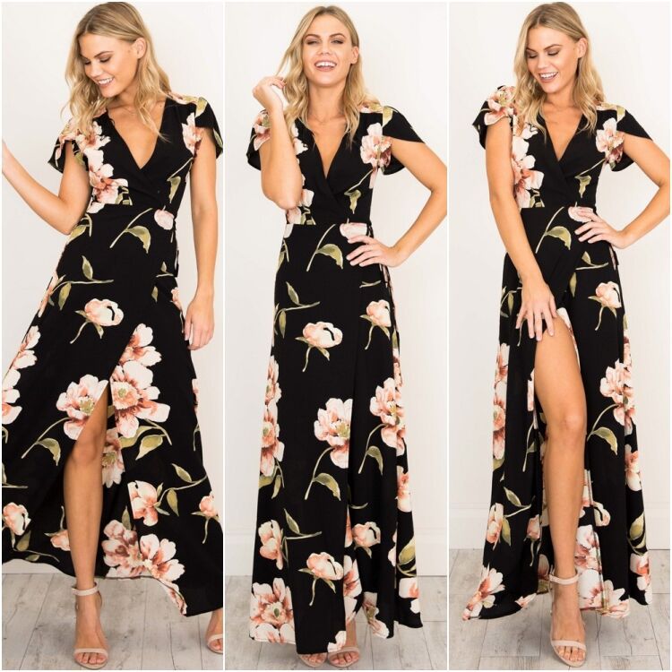 Short Sleeved Long Dress