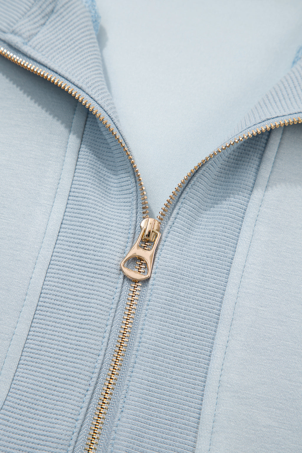 Light Grey Half Zip Polo Tee Casual Pant Set