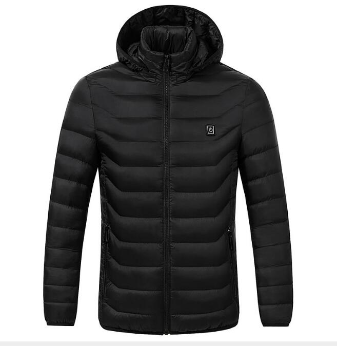 Mens Winter Heated USB Hooded Work Jacket Coats