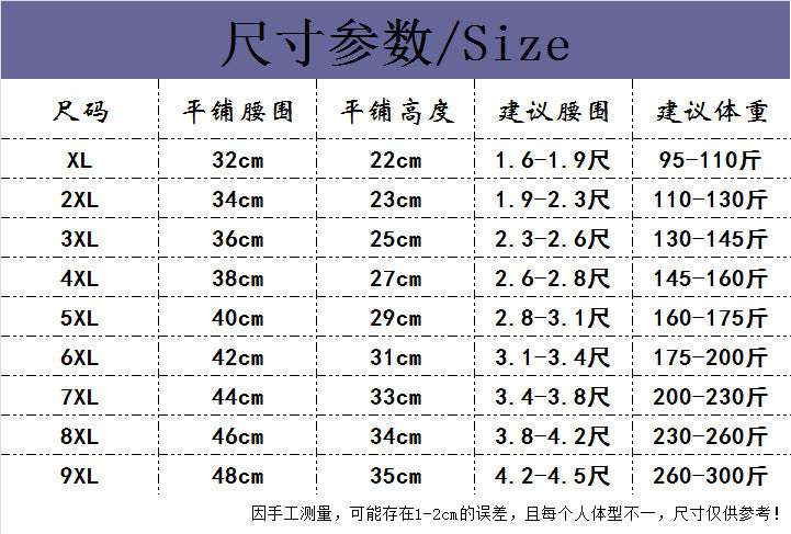 Men's cotton underwear plus size
