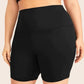 Women's Black Shorts With Hollow Out Straps On The Hips