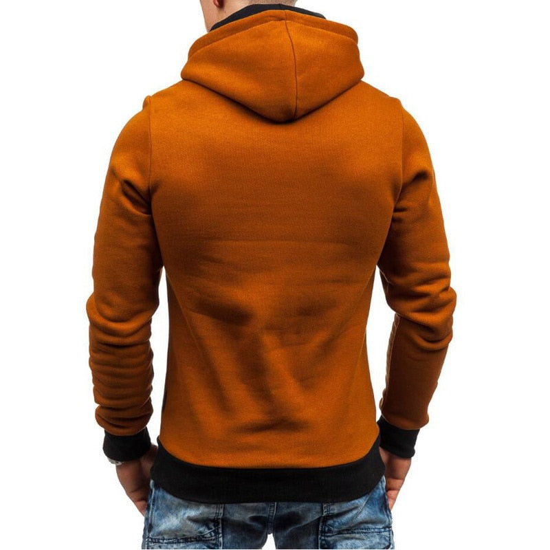 Oblique Zipper Solid Color Hoodies