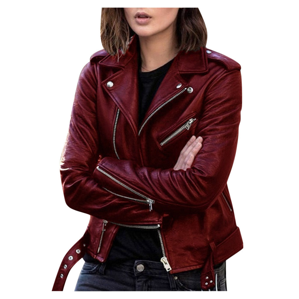 Leather Motorcycle Jacket Slim Fit