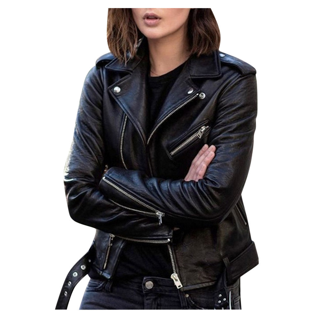 Leather Motorcycle Jacket Slim Fit