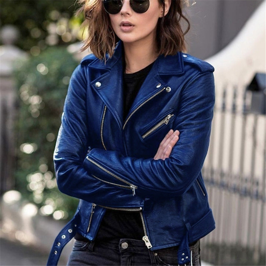 Leather Motorcycle Jacket Slim Fit
