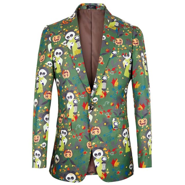 men's jacket slim fit Halloween print