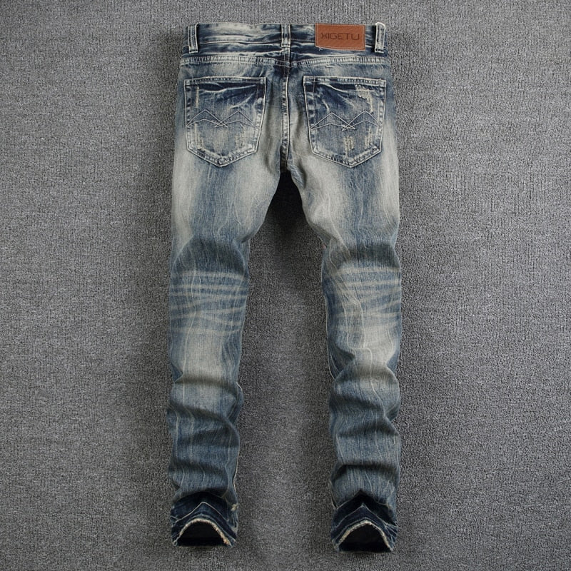 Men's Destroyed Ripped Jeans