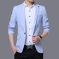 Mens Red Notched Lapel Suit Blazer