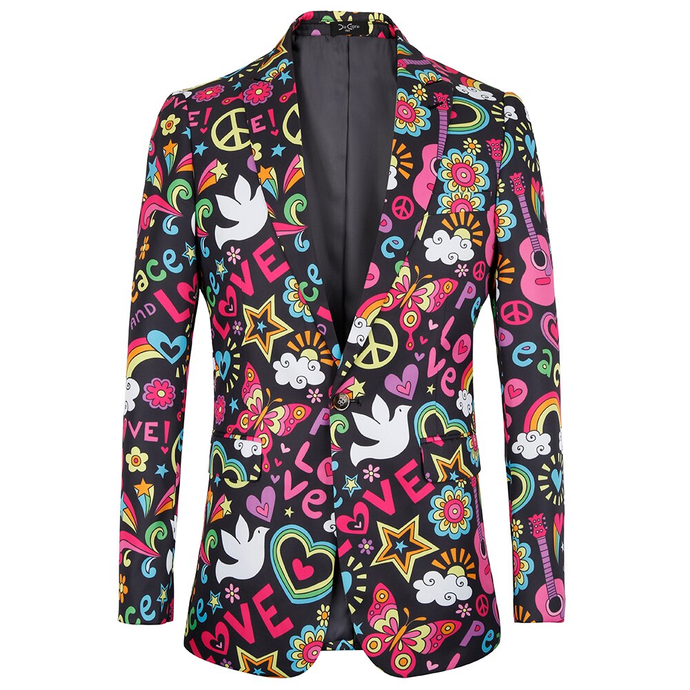 men's jacket slim fit Halloween print