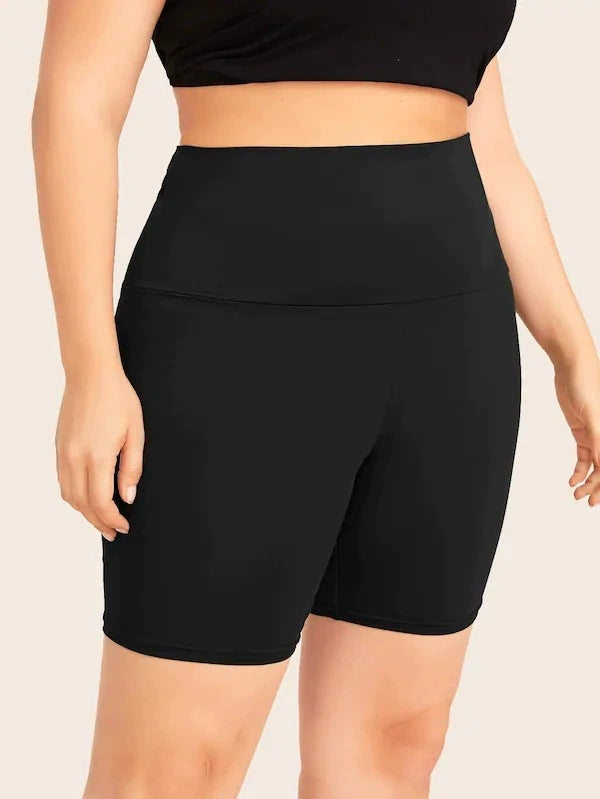 Women's Black Shorts With Hollow Out Straps On The Hips