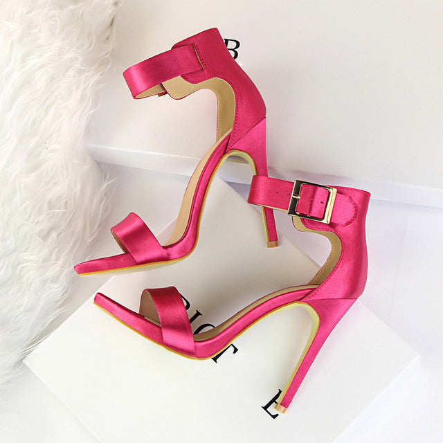 Women Newest Classic Satin 11cm High Heels