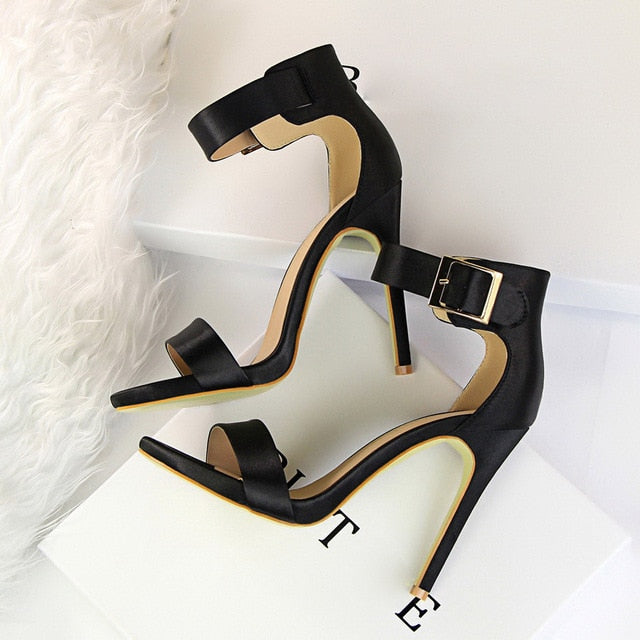 Women Newest Classic Satin 11cm High Heels