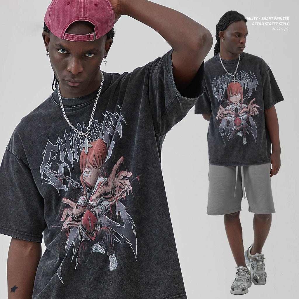 Frayed Edges, Used Chainsaw, Anime, Cartoon, Printed T Shirts,