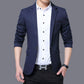 Mens Red Notched Lapel Suit Blazer