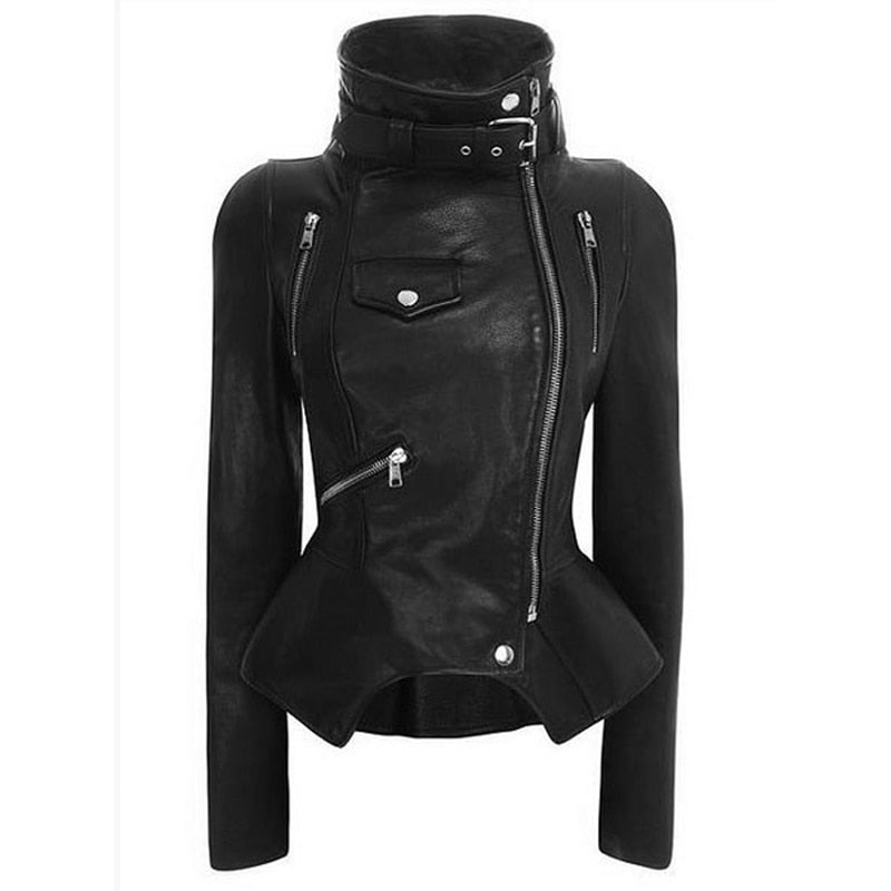 Women Motorcycle Leather Gothic Jacket