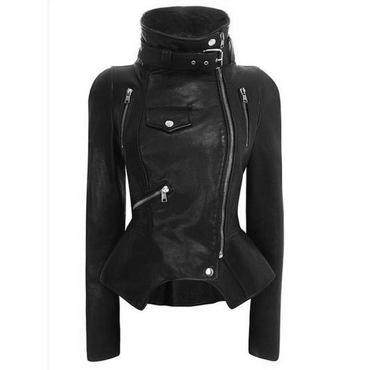 Women Motorcycle Leather Gothic Jacket