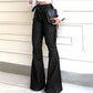 Women's  High Waist Denim Flare Pants