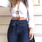 Women's  High Waist Denim Flare Pants