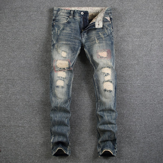 Men's Destroyed Ripped Jeans