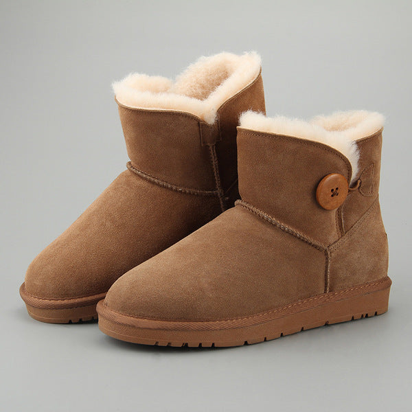 Casual classic warm wear-resistant anti-slip Genuine Leather snow boots