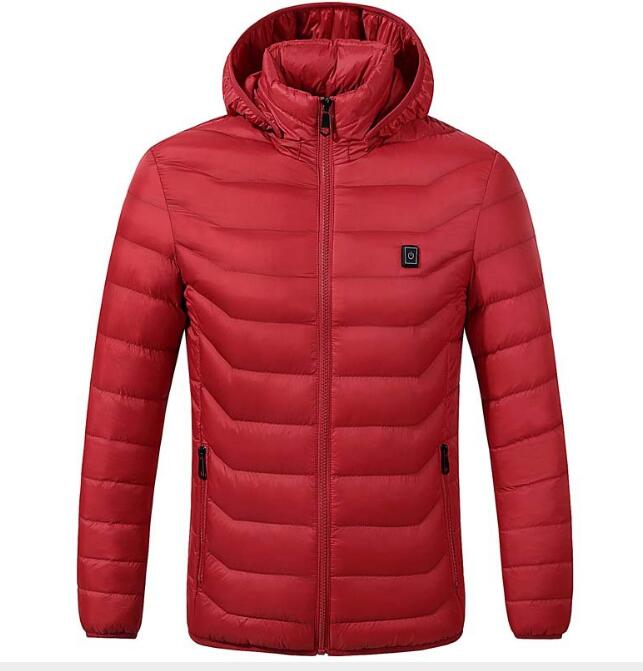 Mens Winter Heated USB Hooded Work Jacket Coats