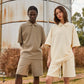 Mens and Womens High End Breathable Diamond Pattern Waffle Shorts Set