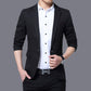 Mens Red Notched Lapel Suit Blazer