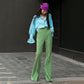 New High Waist Green Mopping Trousers