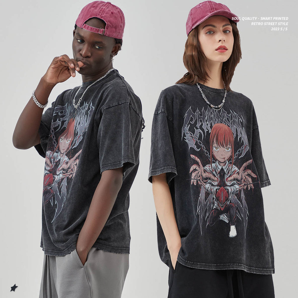 Frayed Edges, Used Chainsaw, Anime, Cartoon, Printed T Shirts,