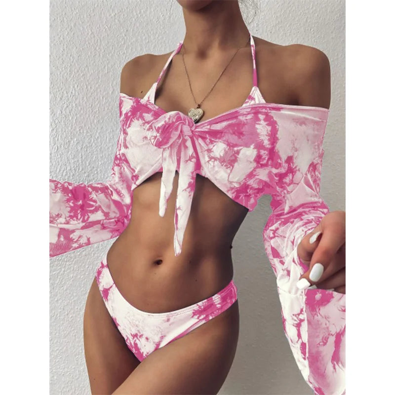 Leopard Print 3-Piece Swimsuit