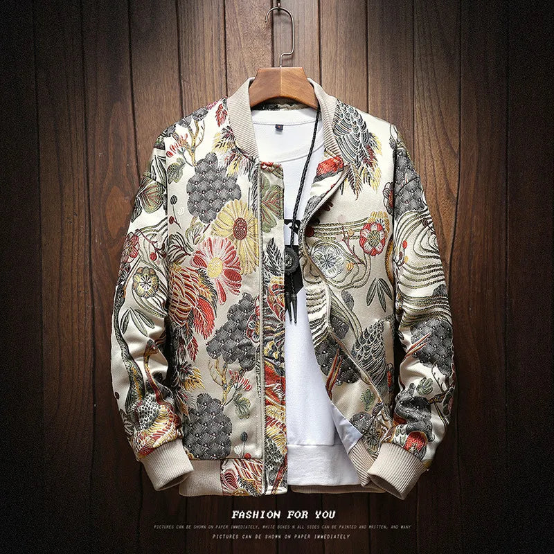 Men's Japanese Embroidery Bomber Jacket